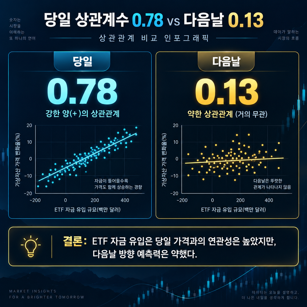 비트코인 ETF 순유입은 다음날 가격을 올릴까?|최근 15거래일 직접 계산해봤다 3 image 35